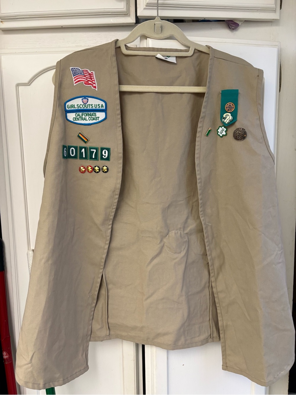 Tan Vest with Merit Badge Accents